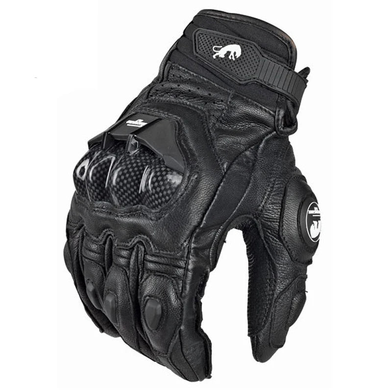 Mens/Women 4 Season Driving Supertech Black/White Motorcycle Leather Gloves