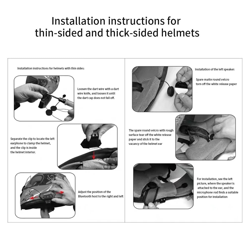 BT12 Motorcycle Helmet Headset Stereo Bluetooth Earphone Wireless