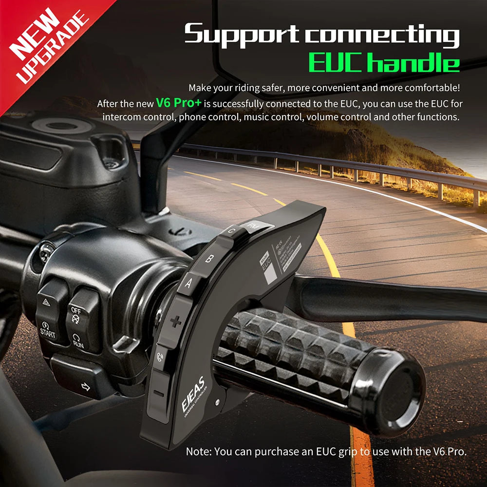 V6 PRO+/PLUS Motorcycle Helmet Bluetooth Walkie Talkie