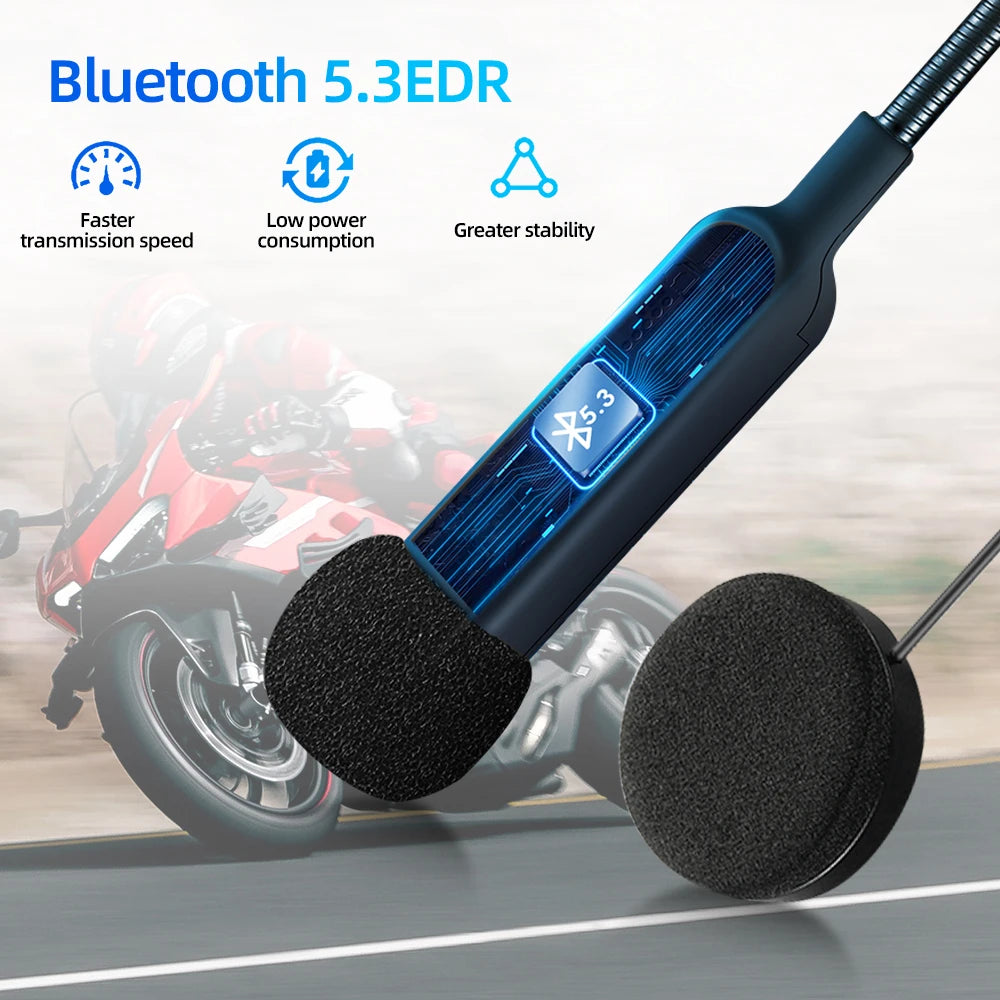 Motorcycle Helmet Bluetooth 5.3 Headset Stereo Headset Motorcycle