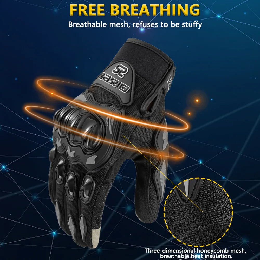 Summer Breathable Full Finger Motorcycle Gloves Non-slip Wear-resistant