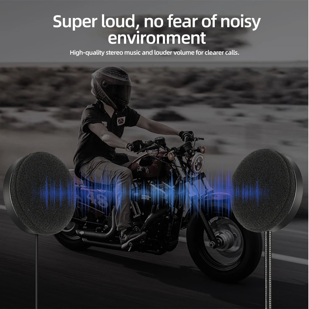 Motorcycle Helmet Bluetooth 5.3 Headset Stereo Headset Motorcycle