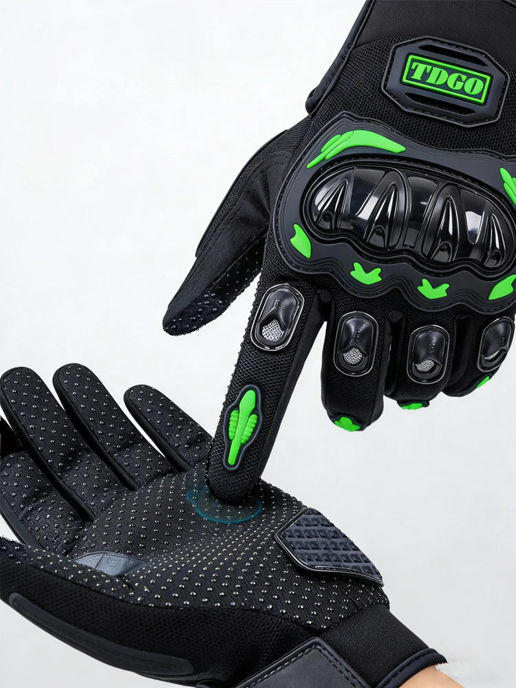 Motorcycle Breathable Full Finger Gloves Leather Protective Equipment