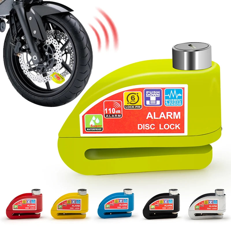 Motorcycle Bicycle Lock Alarm Padlock Disc Aluminum Alloy Anti-Theft