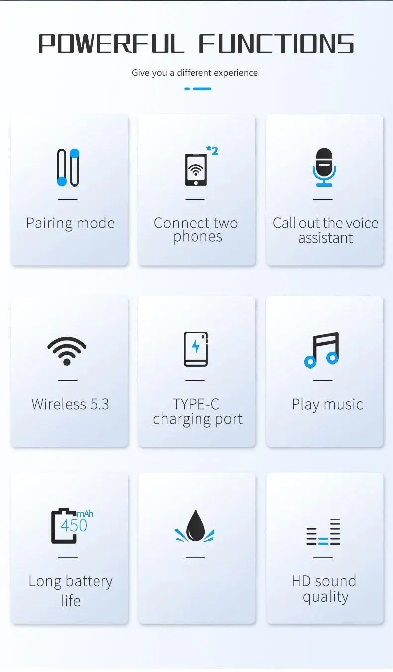Bluetooth 5.3 Helmet Headset Wireless Hands-free Call Phone Kit Motorcycle Waterproof